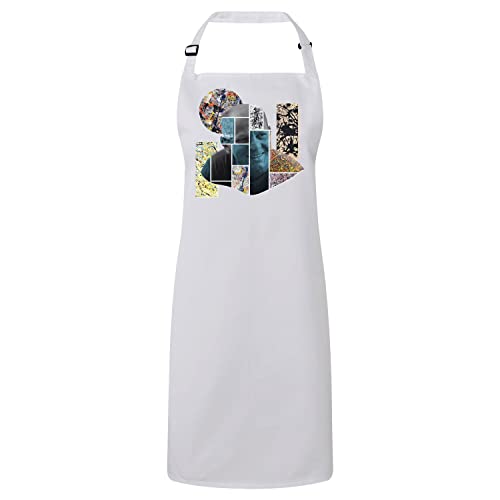 Tablier cuisine blanc Pollock art abstrait : le cadeau idéal pour amateur de cuisine et peinture