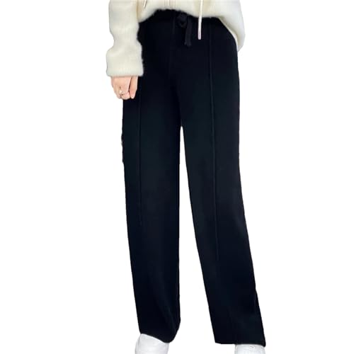 Women's Wool Knitted Pants Winter Wide-Leg Thick Cashmere Pant Women