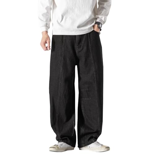HALOMR Men's Relaxed-Fit Carpenter Jean Big Wide Cotton Denim Pants Hip Hop - Main Image