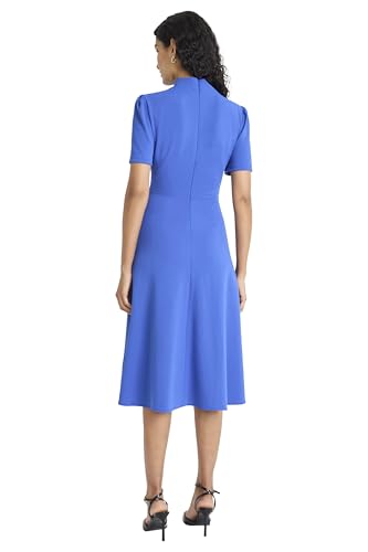 Image of Maggy London Women's Crepe Fabric Flight Attendant Bow Neck Tie Short Sleeve A-line
