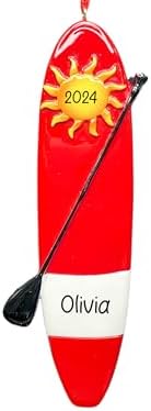 UniqXmas Personalized Paddle Board Christmas Ornament 2025 | Paddleboard Red Stand Up Boarding Xmas Tree Decoration - Unique Keepsake Gift for SUP Paddleboarding Lovers Boys Girls | Custom Name & Year