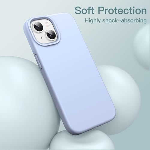 Image of DIZORO Microfiber Candy Case Compatible for iPhone 14 Plus, Shockproof Slim Back Cover Liquid Silicone Case (Sierra Blue)