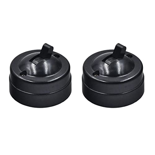 Interruptor de control único retro Superficie de pared montada en la pared redonda de alternancia plana 2pcs, interruptor de llave