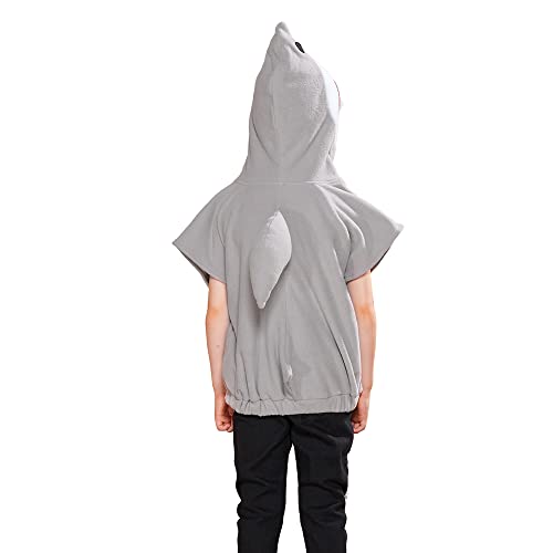 EraSpooky Shark Short Hoodie for Kids Boys Toddler Shark Costume Halloween Animal Outfit Short Sleeve
