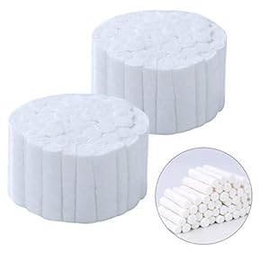 100 Count Cotton Rolls #2 Medium 1.5″ Dental Gauze Cotton Rolls Non-Sterile 100% Natural Cotton High Absorbent Cotton