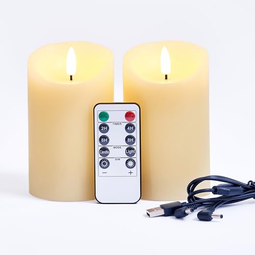 FiiMoo Wiederaufladbare LED-Kerzen 2er Set Aufladbare Kerzen mit...