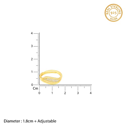 Image of GIVA 925 Silver Golden Bewitching Ring, Adjustable | Gifts for Women and Girls | With Certificate of Authenticity and 925 Stamp | 6 Months Warranty
