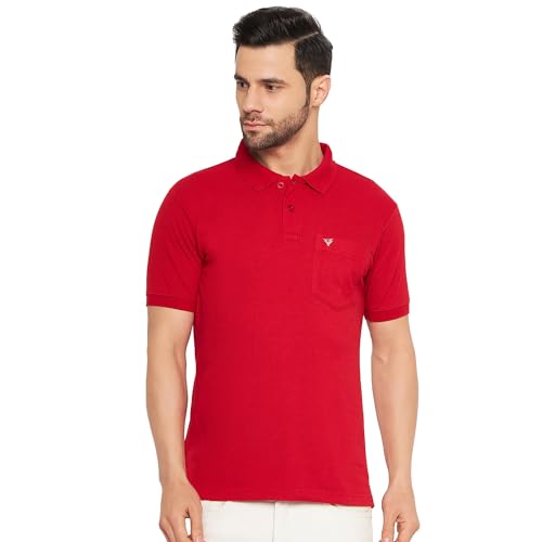 Image of NEVA Men's Regular Fit Half Sleeve Polo Neck T-Shirt with Chest Pocket