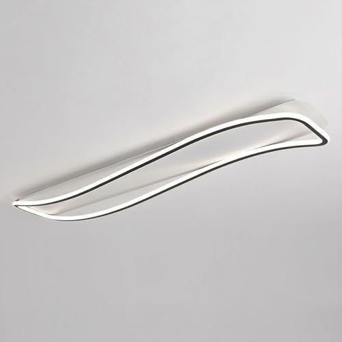 Lámpara de techo minimalista moderna, tira larga, regulable, LED, montaje semiempotrado, lámpara , iluminación lineal for pasillo, for comedor, sala estar, cocina, escalera, , guardarropa(B,100cm)