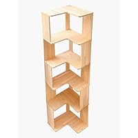 Amazon.co.jp: 本棚 大容量 スリム コーナー ラック おしゃれ 無垢材