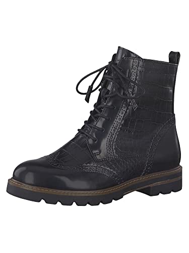 Marco Tozzi Damen 2-2-25213-29 Schnürboot Mode Stiefel, Black STR.Comb, 40...