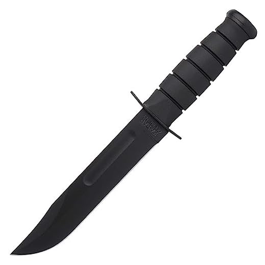 KA-BAR #1213 Black Straight Edge Knife / Hard Sheath