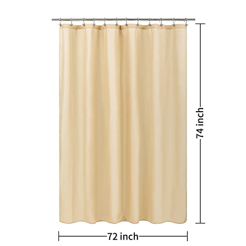 Image of ALYVIA SPRING 72x74 Long Waterproof Fabric Shower Curtain or Liner Khaki