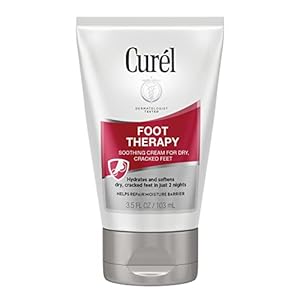Curel Foot Therapy Cream, 3.5 oz Soothing Lotion for Dry Cracked Feet, Quick Absorbing, with Shea Butter, Coconut Milk, and Vitamin E2