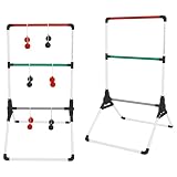 MD Sports Ladder Toss Game Set, Portable Foldable PVC with Weighted Base, Built-in Scoring, 2 Targets, 6 Bolos, Carry Bag, Perfect for Indoor Outdoor Gatherings