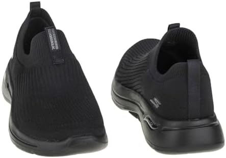 Skechers Women's GO Walk Arch FIT-Iconic Sneaker, Black/Black, 10 | Image 4