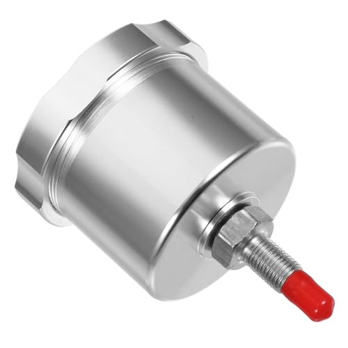 RUNROTOO Tanque de Aceite de Freno de Coche Hidráulico para Carreras Depósito de Líquido de Frenos Plateado Compatible Sistema Automotriz Adecuado para Drift y Competición