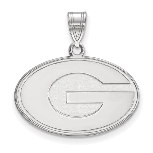 Logo Art Sterling Silver Georgia Bulldogs Medium Pendant