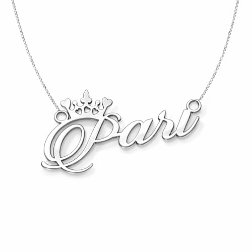 Image of Pari Cursive Gold & Silver Name Pendant Necklace, Best Jewelry Gift for Girls.