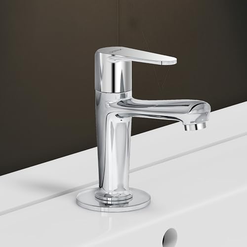 Image of Plantex Pure Brass Pillar Cock Tap for Basin with Teflon Tape /Single Lever Basin Tap /Tabletop Wash Basin Tap /Faucet for Wash Basin (Dol-2301, Chrome)