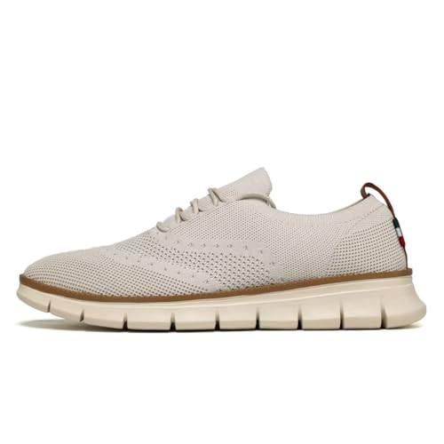 Mens Oxfords Lace-Up Lightweight Casual Shoes Fashion Sneakers Walking Shoes Dress Shoes Beige4