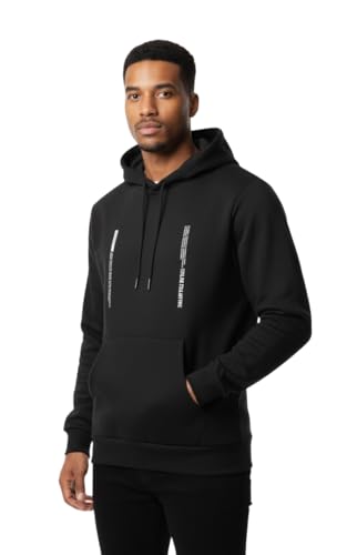 Image of Amazon Brand - INKAST Men Solid Hooded Sweatshirt with Kangaroo Pocket & Drawstring | Stylish Hoodie | Sweatshirt for Men