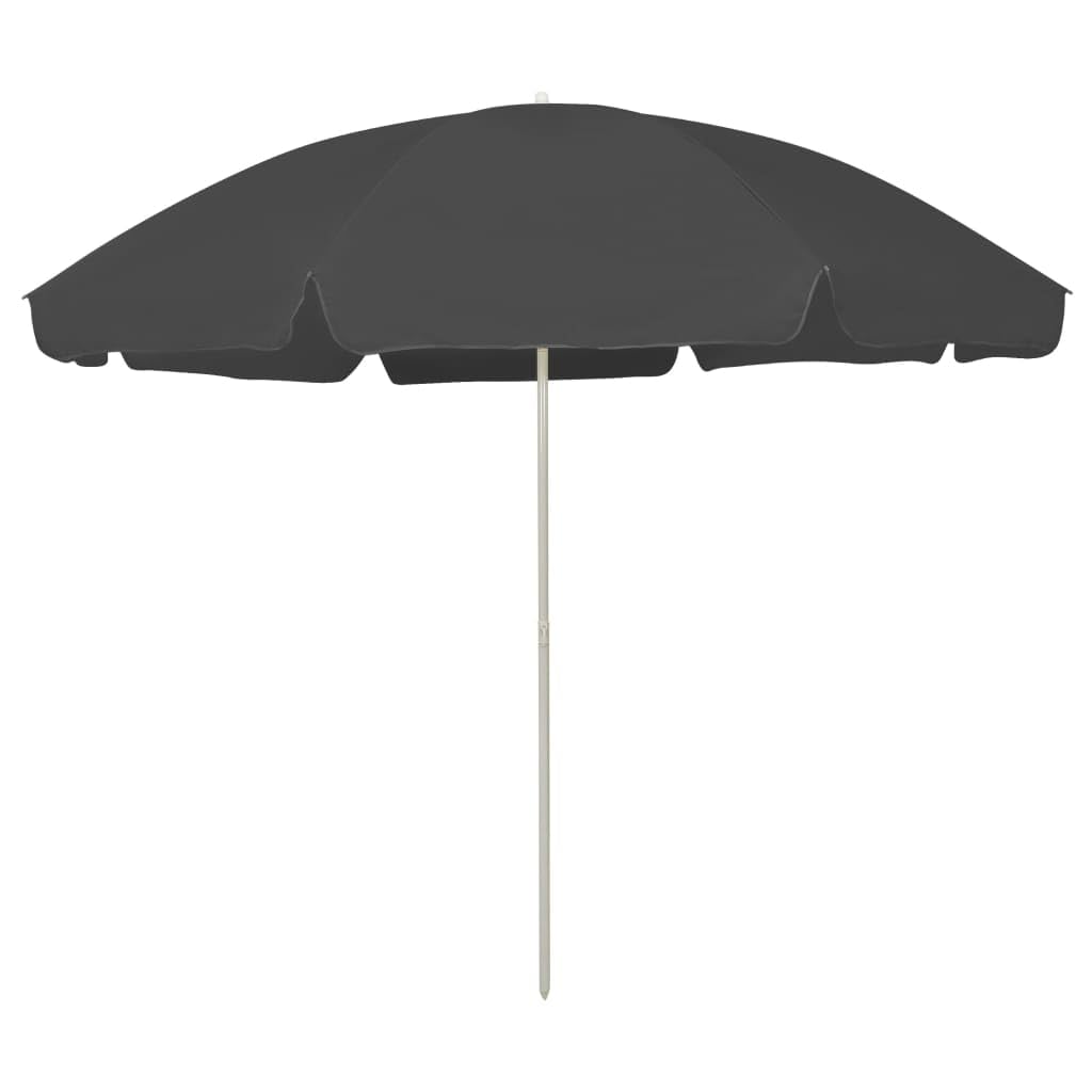 Parasol plażowy antracyt 300 cm z ochroną UV i funkcją przechylania, parasol ogrodowy i tarasowy, średnica 265 cm, poliester odporny na blaknięcie