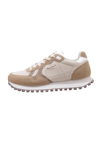 Pepe Jeans Brit-On Prints W, Zapatillas Mujer, Marrón Arena Beige, 39 EU