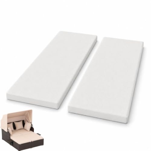Patio Rattan Double Daybed Replacement Foam Cushion  58x24x2 2-Set
