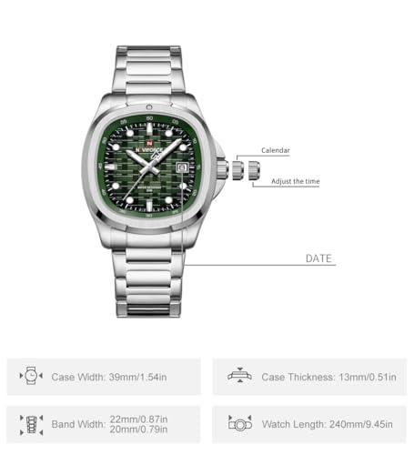 Image of NAVIFORCE NF9240 Square Unique Temperament Strap with dial Analog Watch
