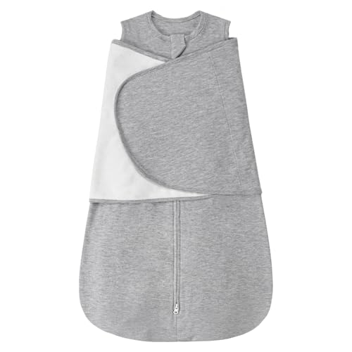 Image of ZIGJOY Sleep Sack Swaddle 1.0 TOG Baby Wearable Blanket 100% Cotton Baby Swaddle Blanket for Newborns 0-6 Months for Boy Girl, Grey