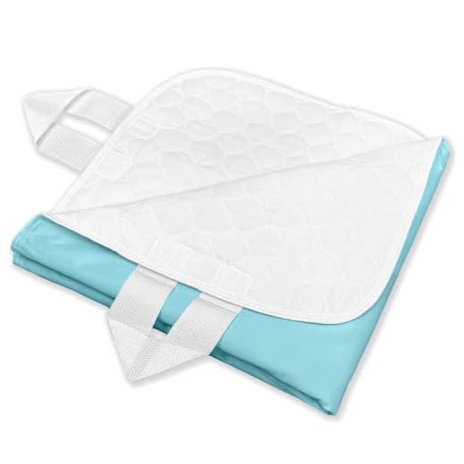RMS Ultra Soft 4-Layer Washable and Reusable Incontinence Bed Pads with 4 Convenient Handles to Assist in Home Health Care, 34X36 Inch