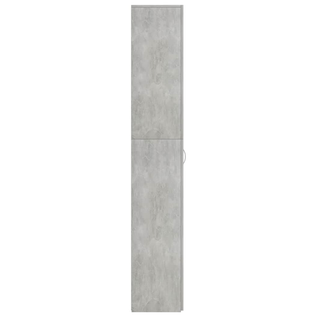 vidaXL Armoire de Bureau, Meuble de Rangement avec Portes et Poignées, Armoire de Stockage de Fichers Documents, Gris Béton Bois d’Ingénierie