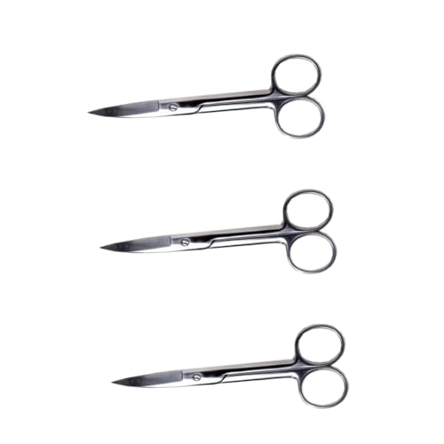 Balacoo 3pcs Makeup Scissors Set 14cm Stainless Steel Eyebrow Scissors Curved Precision Portable for Travel Beauty Tools