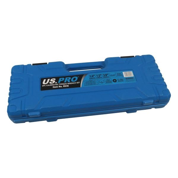 US. PRO - Juego de llaves dinamométricas calibradas de 3 piezas 2-230 NM 1/4 3/8 1/2 pulgadas