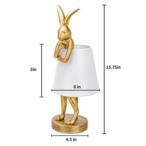 Bunny Table Lamp Lighting, Gold Cute Rabbit Vintage Lamp Retro, Creative Gold Decor Night Light For Bedroom,Nightstand Unique Lamp #TOP6