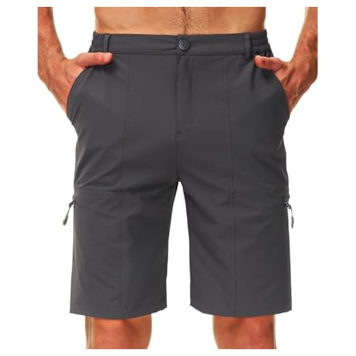 Libin Men's Outdoor Hiking Shorts Lightweight Quick Dry Stretch Cargo Shorts Travel Fishing Golf Tactical Shorts, Grey L
