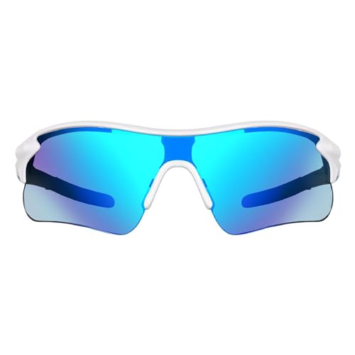 Image of Dervin Non Polarized Oversized Sports Sunglasses for Men Women, Outdoor Cricket Cycling Hiking Fishing Sunglasses