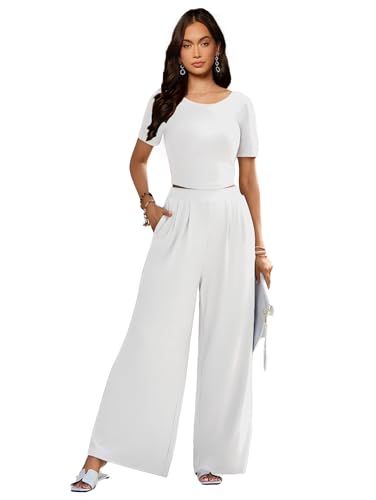 Reviews de Conjuntos para Mujer más recomendados. 42 GENERIC Conjunto Top Y Pantalon De Pierna Ancha Modelo Luciana Blanco G/XG