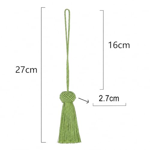 Image of BEL AVENIR 8 Pcs Elegant Polyester Key Tassel Colorful Craft Tassels Charms | Key Tassel for Christmas Tree, DIY Craft Garland Project, Wedding Home Party Decorations, Small Tassel (Green)