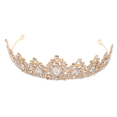 Healvian Diadema de Cristales para Bodas y Fiestas Accesorio Elegante para Cumpleaños Halloween y Color Dorado