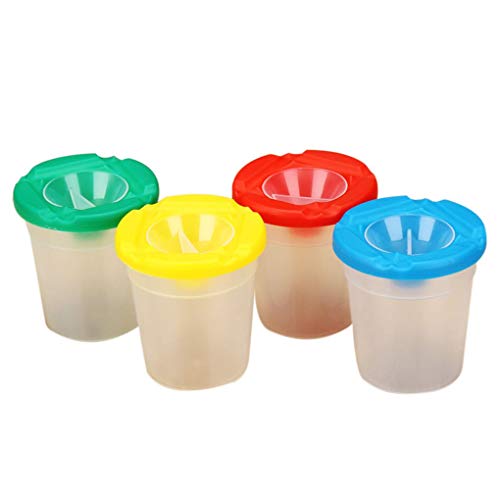 Hotaluyt Jeu de 2pcs Ronde en Plastique Spill Couleurs Assorties Preuve Anti-Fuite Coupes de Peinture