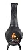 The Blue Rooster CAST Aluminum Sun Stack Wood Burning Chiminea in Charcoal.