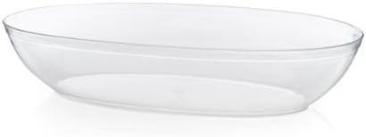 Bluesky Trading Oval Clear Small Plastic Serving Bowl - (1 Count) - Perfect for Salads, Snacks & More