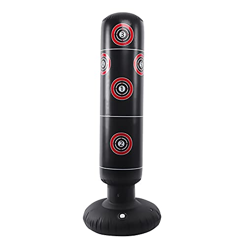 LncBoc Saco de Boxeo de pie 160 cm, Saco de Boxeo Inflable, Punching Ball para Practicar Karate, Taekwondo y aliviar Pent Up Energy, Ejercicio Boxeo Objetivo Bolsa