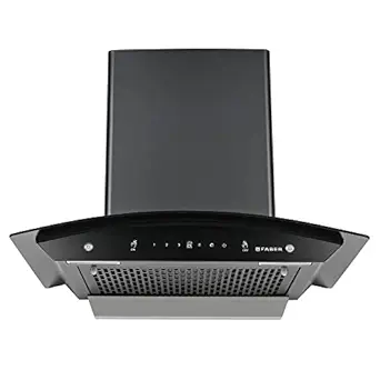 Faber 60 cm 1100 m3/hr Auto-Clean curved glass Kitchen Chimney (HOOD ZEST HC SC FL BK 60, Filterless technology,Touch & Gesture Control, Black)