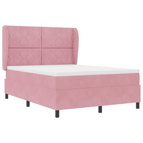 vidaXL Pinkes Samt-Boxspringbett mit Matratze 140 x 200 cm, Doppeltaschensystem, Abnehmbarer Reißverschlussbezug. Zeitgenössische Schlafzimmermöbel, modern und verstellbar für optimale Ruhe. vidaXL Pinkes Samt-Boxspringbett mit Matratze 140 x 200 cm, Doppeltaschensystem, Abnehmbarer Reißverschlussbezug. Zeitgenössische Schlafzimmermöbel, modern und verstellbar für optimale Ruhe.