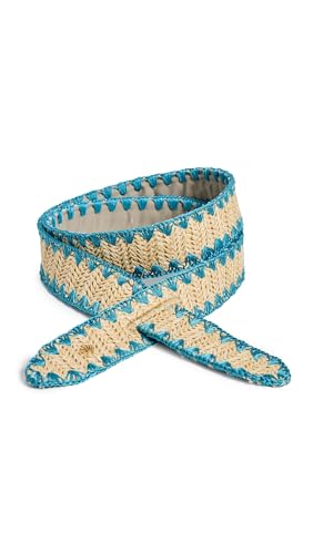 Lele Sadoughi Womens Adjustable Raffia Knot Belt Turquoise One Size