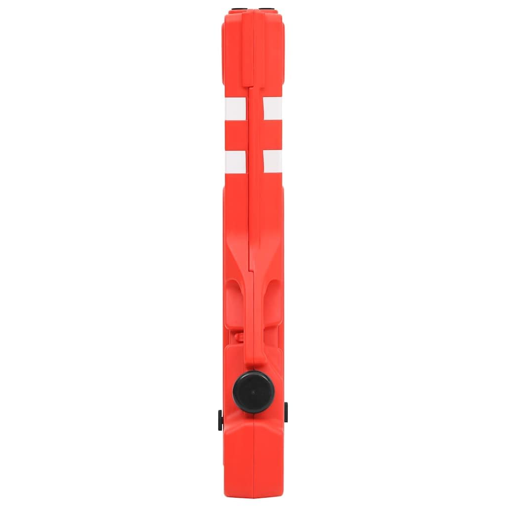 Barrera plegable de polietileno, 210 x 50 x 105 cm, color rojo
