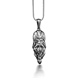 Viking God Odin Men Necklace in Silver, Oxidized Norse Necklace For Dad, Scandinavian Necklace For H